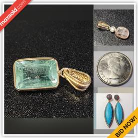 MaxSold Auction: This online auction features gemstone jewelry, loose gemstones, silver bars, coins and much more!